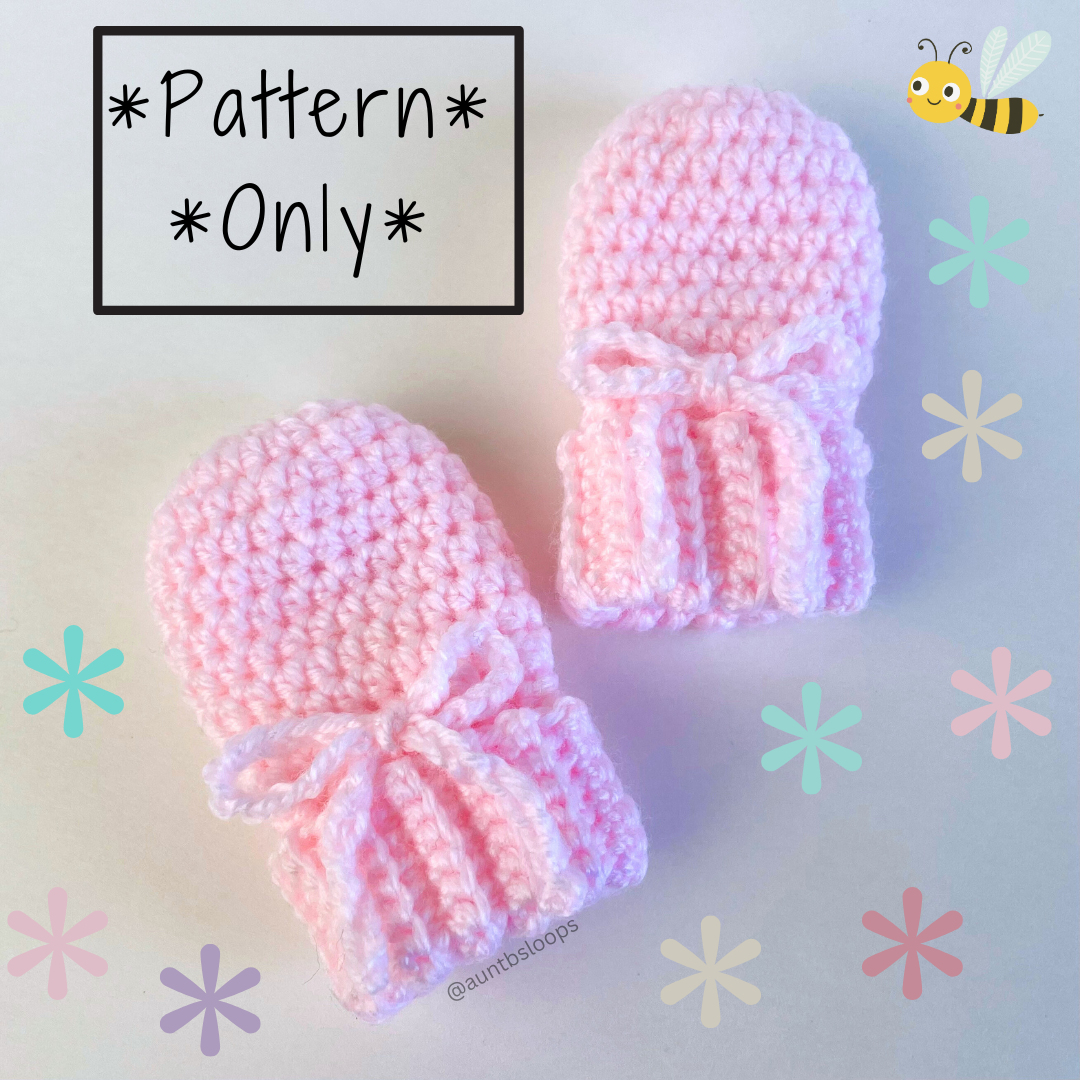 Newborn Mittens Crochet Pattern (PDF - digital download)