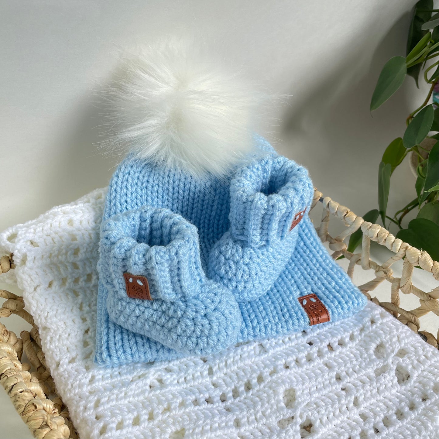 Baby Beanie & Booties Set
