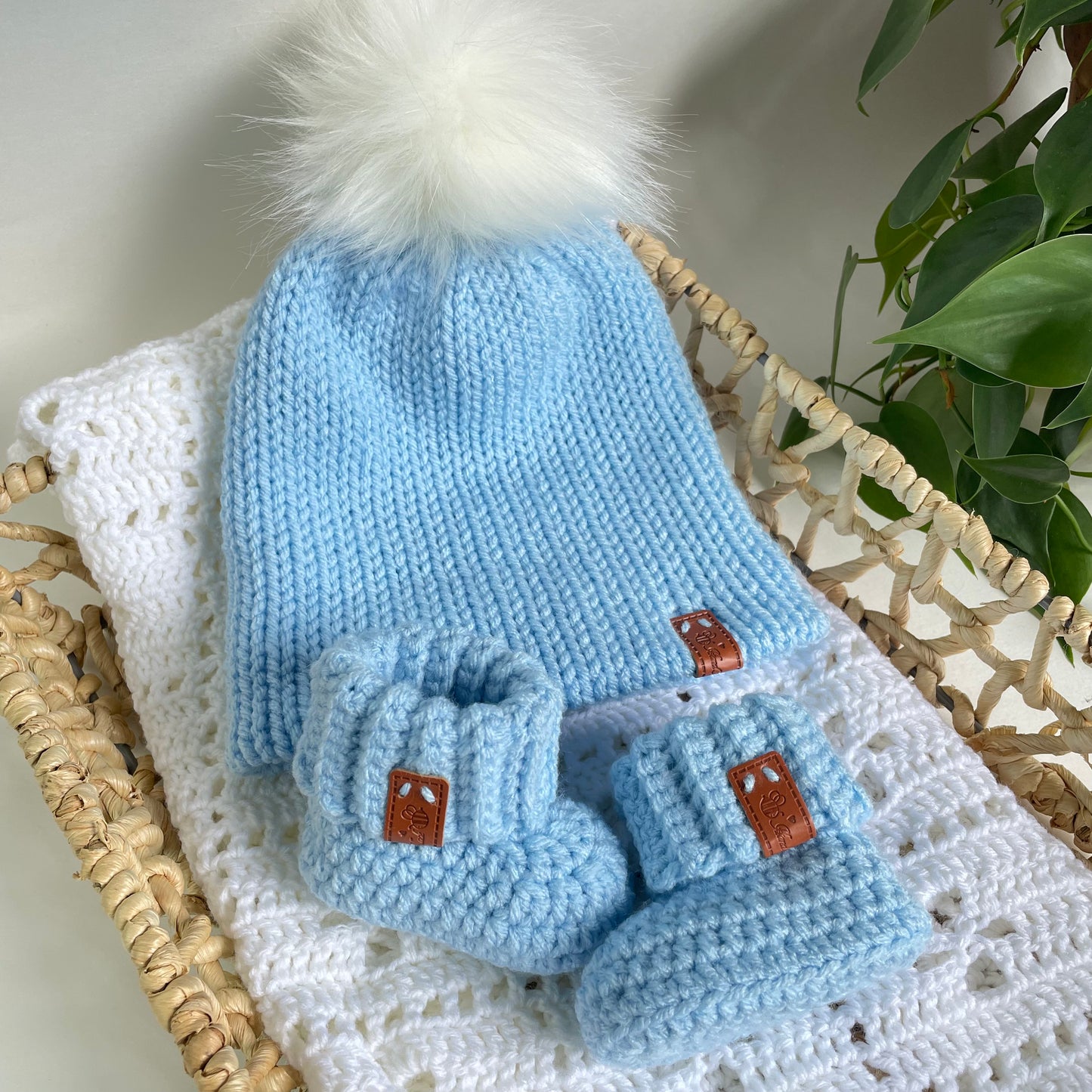 Baby Beanie & Booties Set