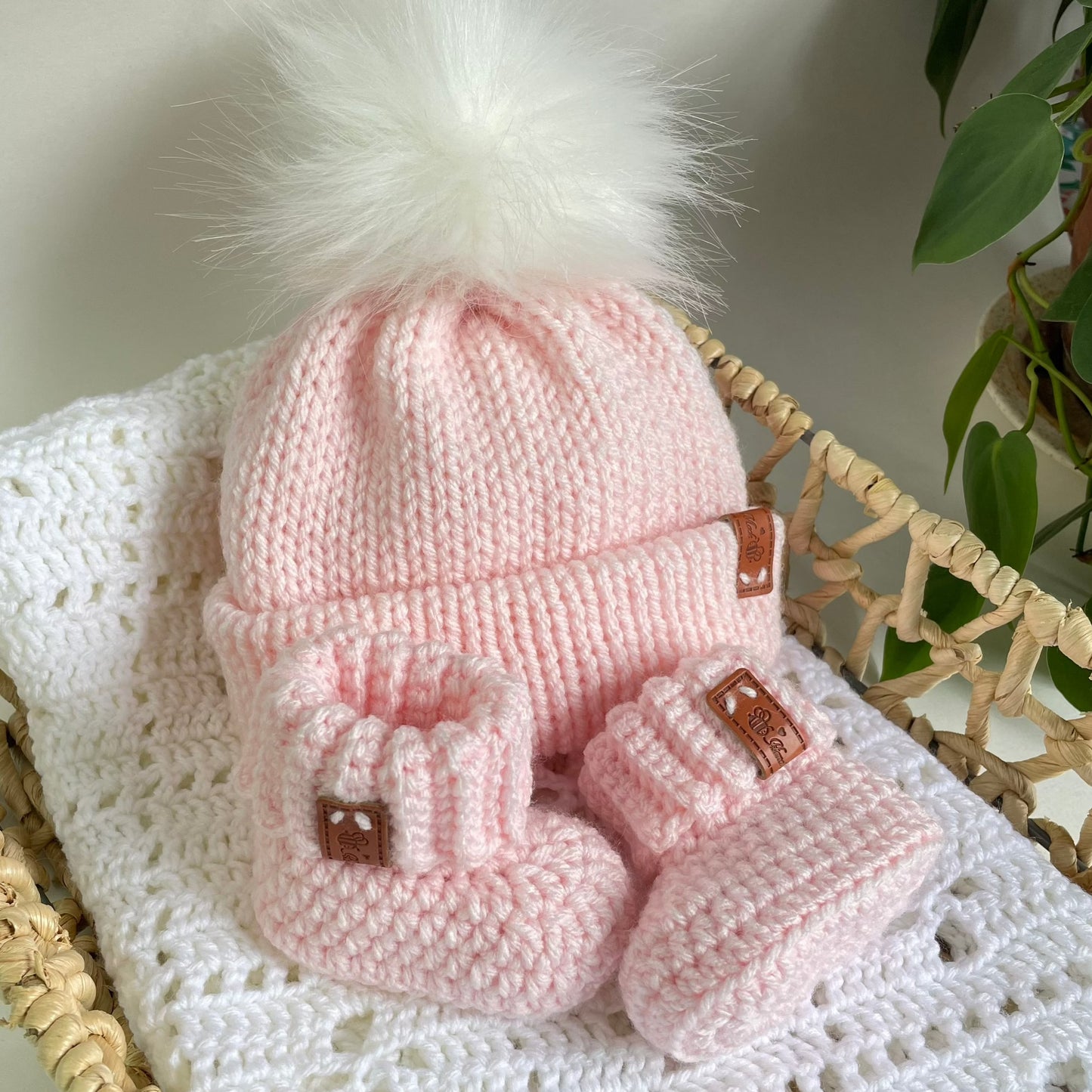 Baby Beanie & Booties Set