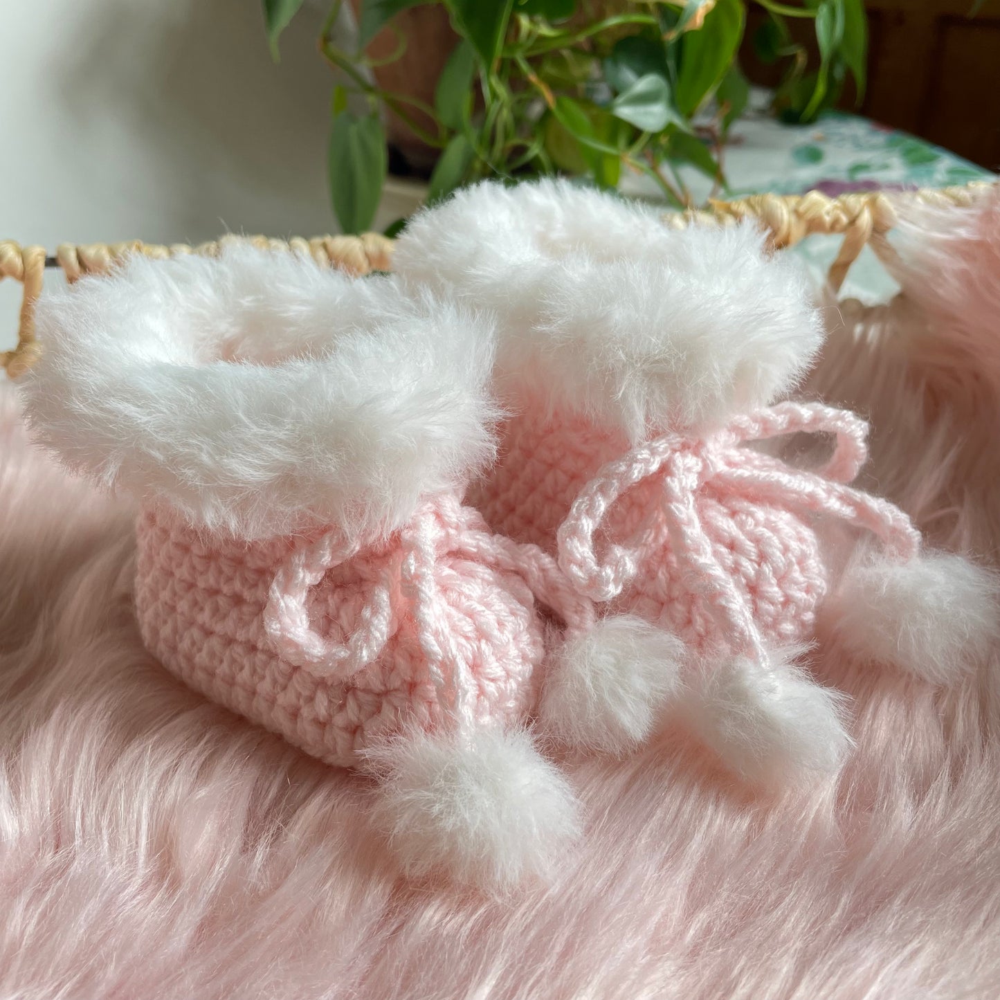 Baby Beanie & Fur Booties Set