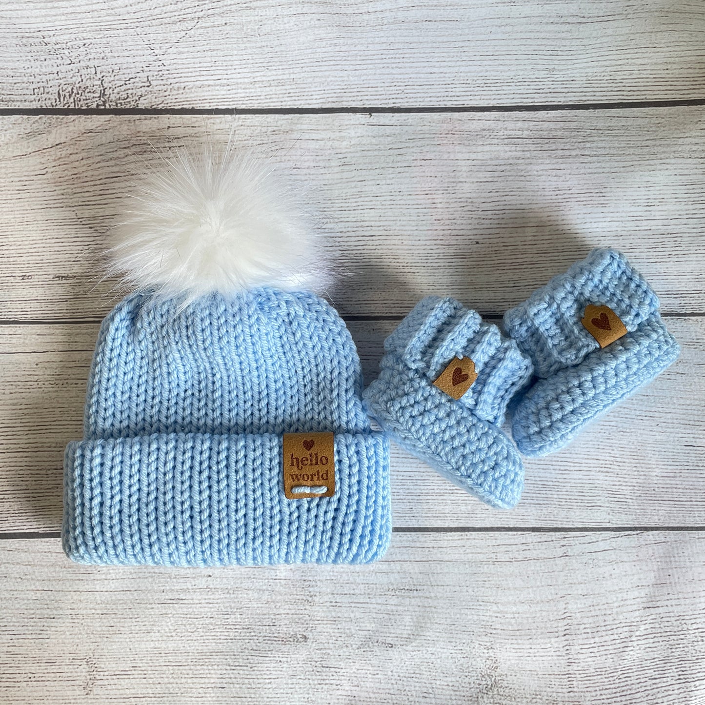 Hello World Baby Beanie & Booties Set