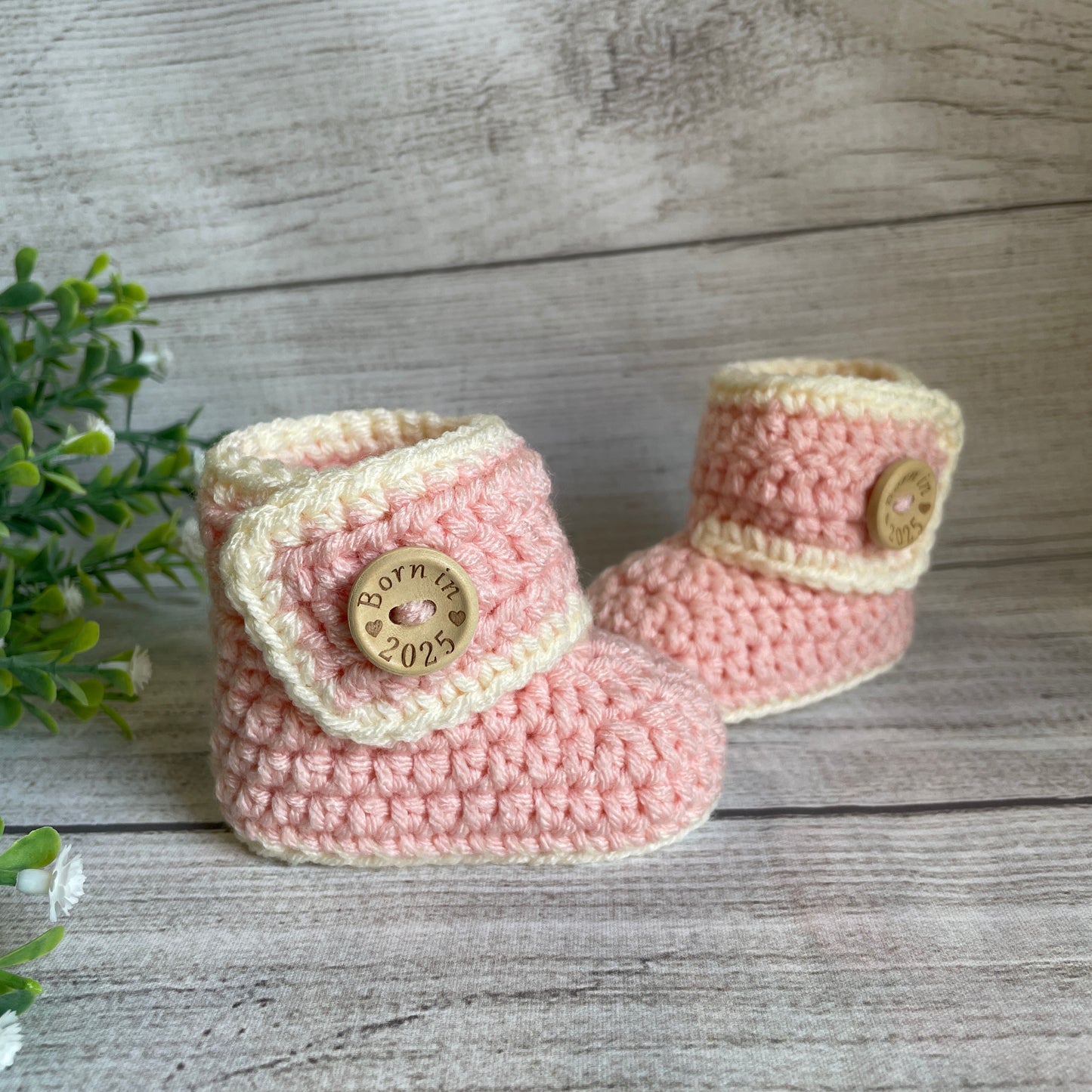 Born in 2025 Button Booties