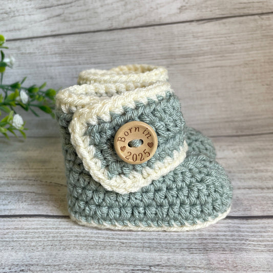 Born in 2025 Button Booties