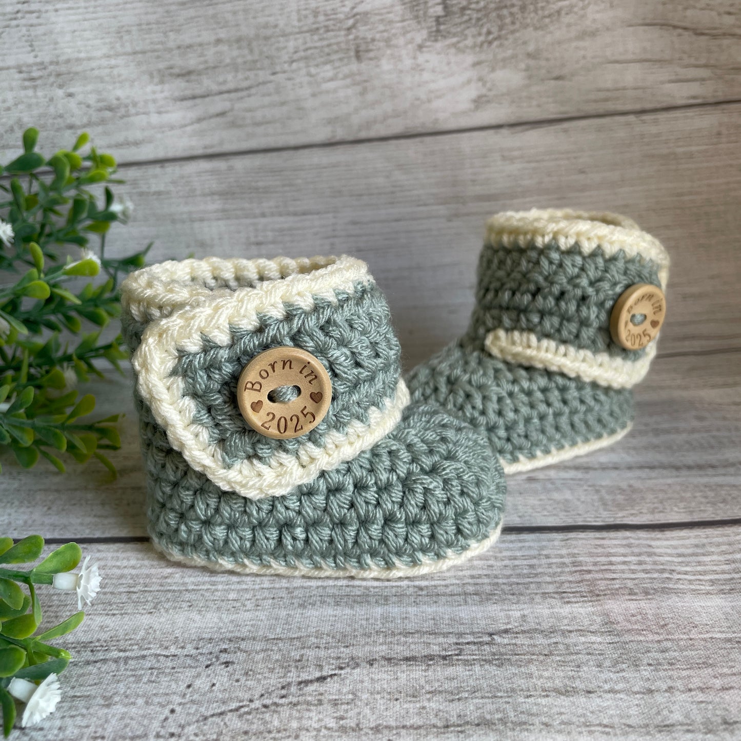 Born in 2025 Button Booties