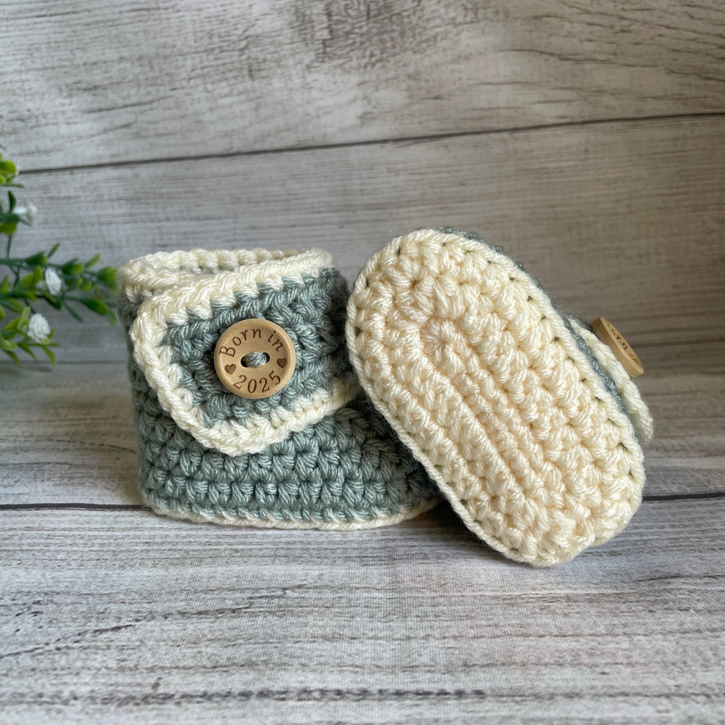 Born in 2025 Button Booties