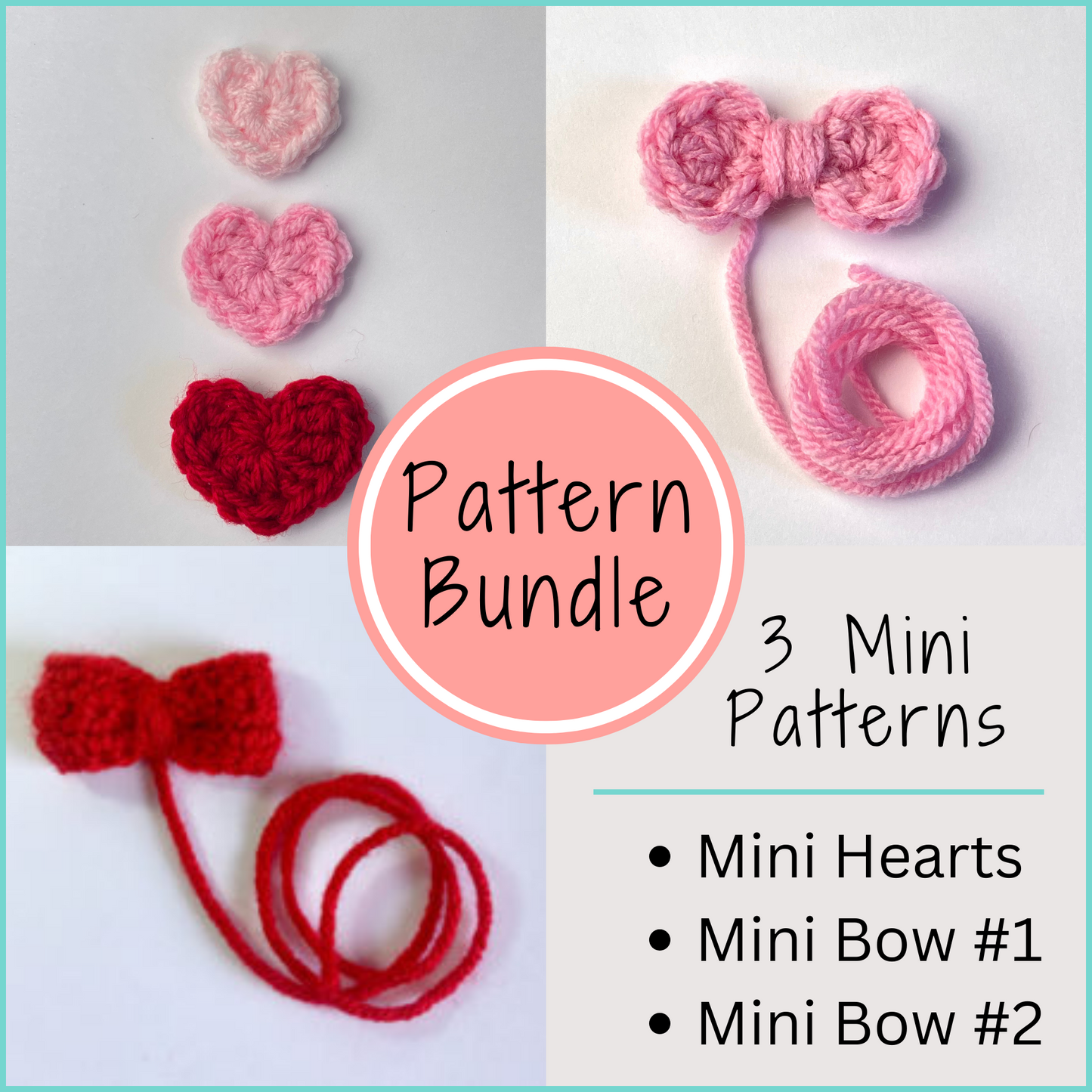Mini Crochet Pattern Bundle- 3 Sizes (PDF - digital download) – Aunt B ...