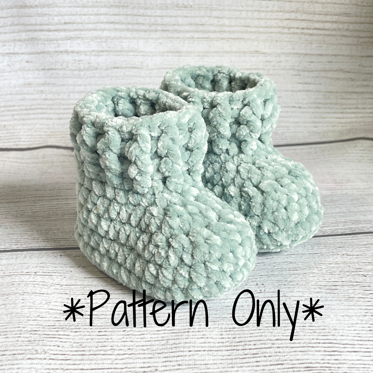 Velvet Baby Booties Crochet Pattern (PDF - digital download)