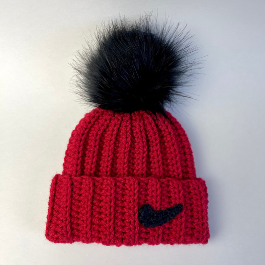 Red Crochet Baby Beanie