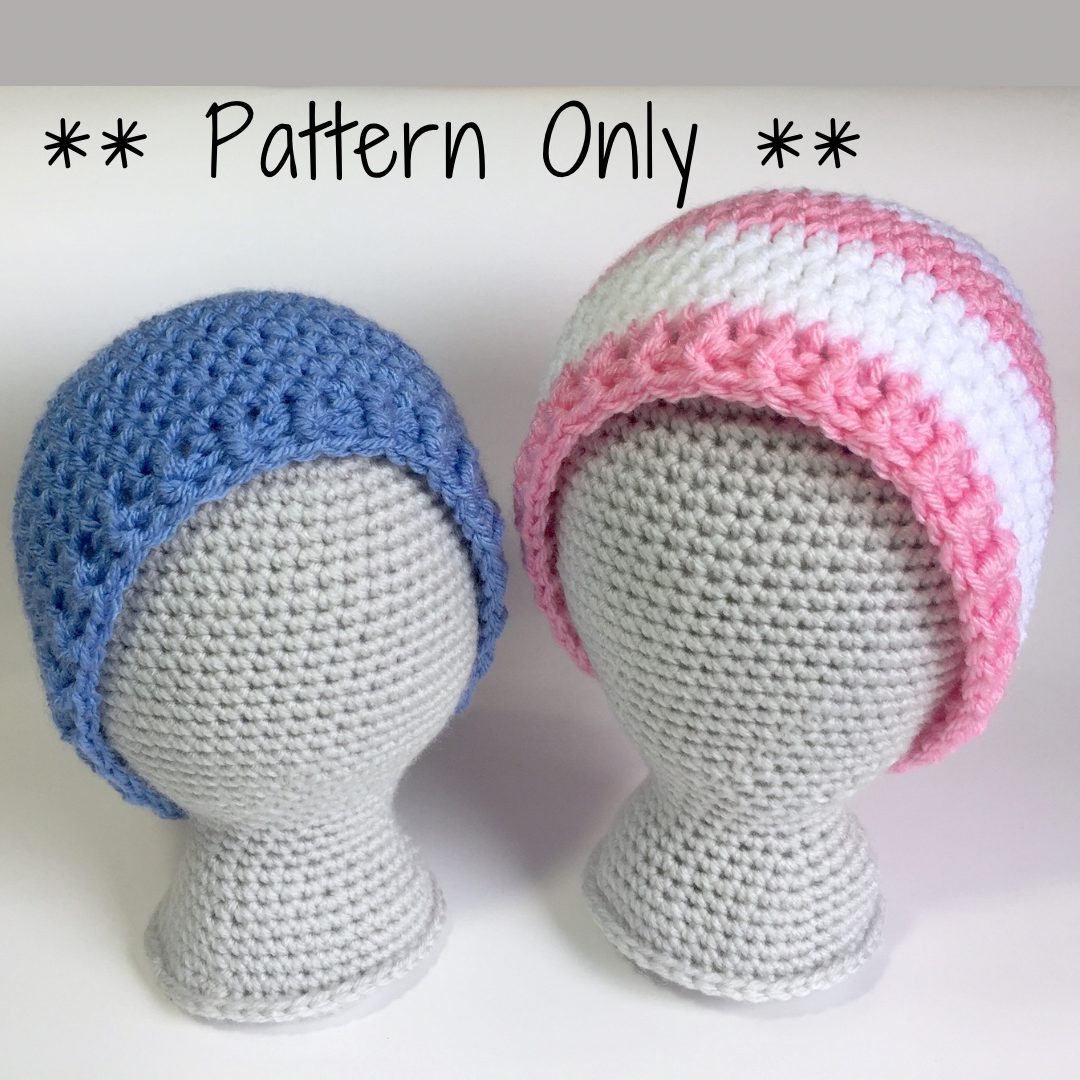 Baby Beanie Crochet Pattern (PDF-digital download)