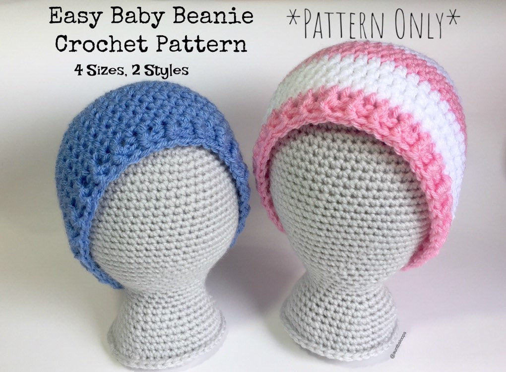 Easy baby beanie online crochet pattern