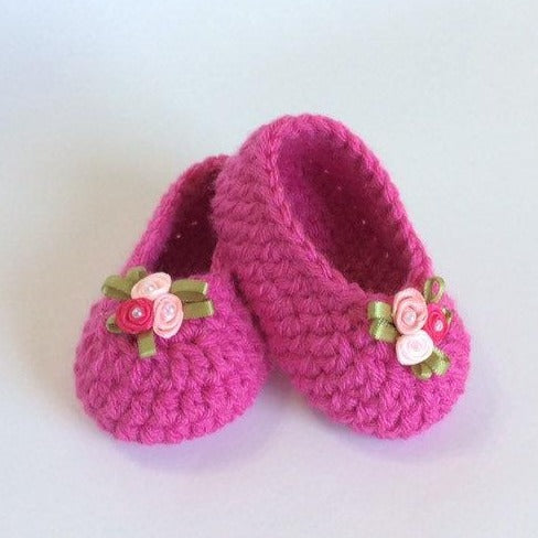 Sweet Slippers Crochet Pattern (PDF - digital download)