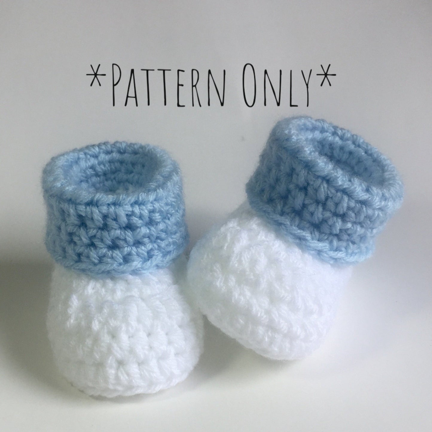 Cuffed Baby Booties Crochet Pattern (PDF - digital download)