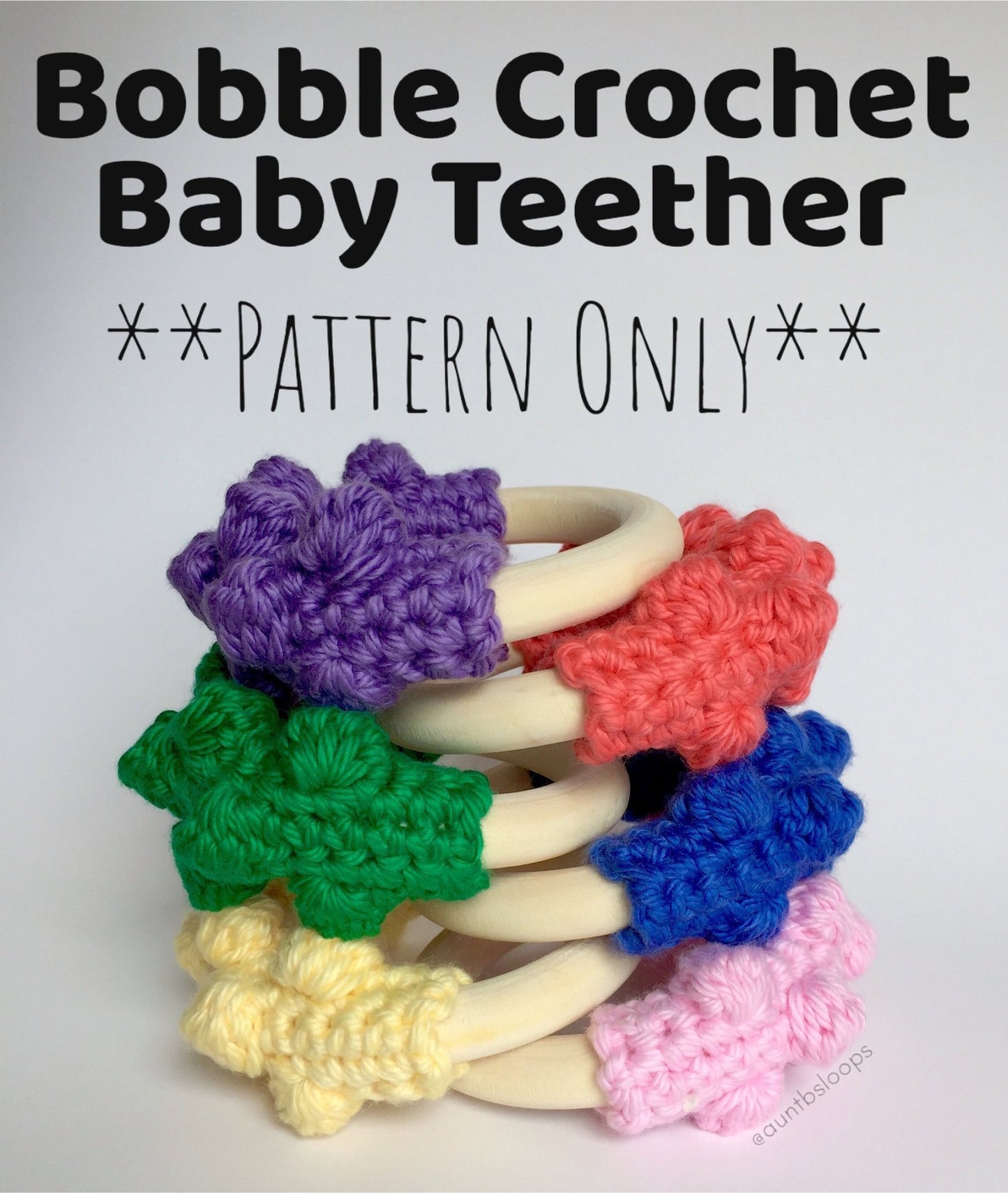 Bobble Baby Teether Crochet Pattern (PDF - digital download)